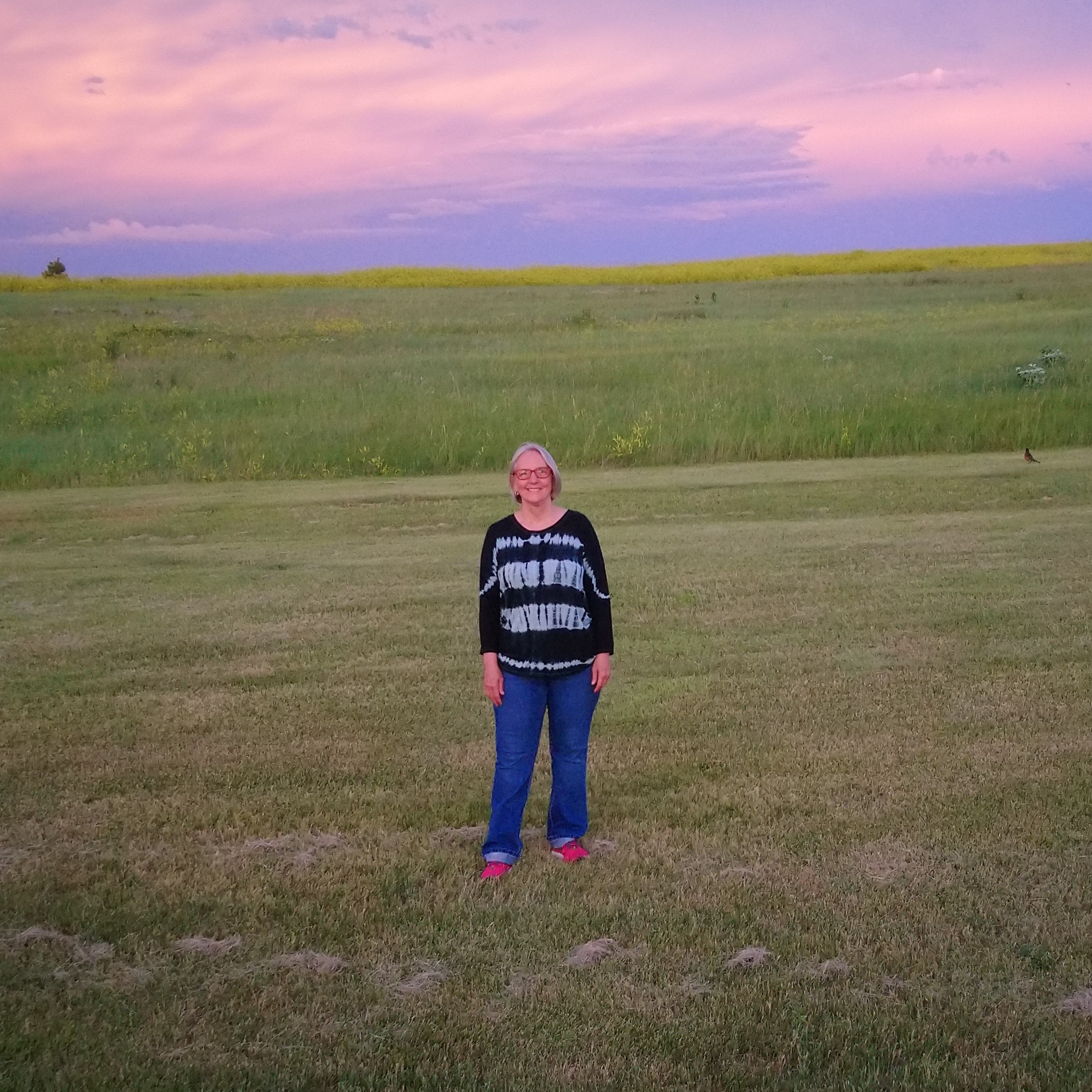 Carol Loperena in South Dakota state park open field