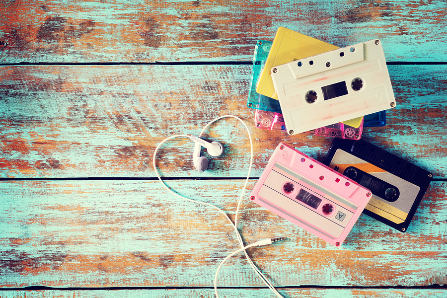 cassettes with ear buds